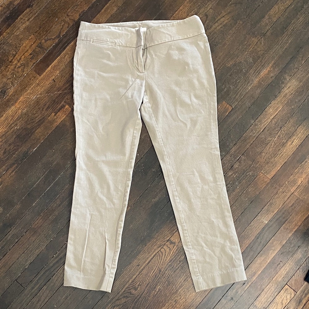 LOFT Light Beige Cropped Dress Pants